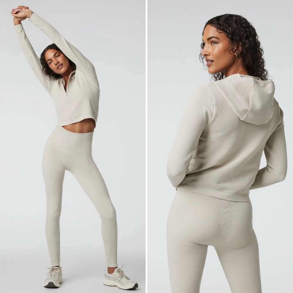 Vuori Cream waffle knit pants